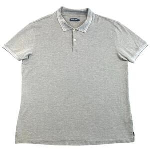 Frescobol Carioca Gray Cotton Lyocell Stretch Polo Shirt Quiet Luxury XXXL Slim